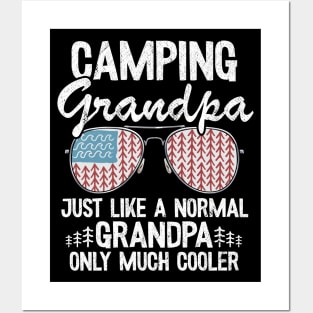 Camping Grandpa Just Like A Normal Grandpa Only Much Cooler Funny Camping Posters and Art